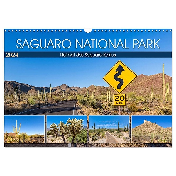 SAGUARO NATIONAL PARK Heimat des Saguaro-Kaktus (Wandkalender 2024 DIN A3 quer), CALVENDO Monatskalender, Melanie Viola