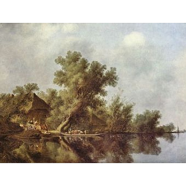 Salomon van Ruisdael - Flußlandschaft mit Fähre - 100 Teile (Puzzle)