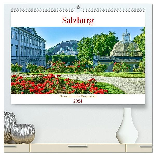 Salzburg - Die romantische Mozartstadt (hochwertiger Premium Wandkalender 2024 DIN A2 quer), Kunstdruck in Hochglanz, Bettina Hackstein