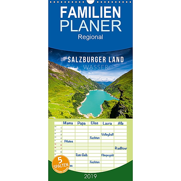 Salzburger Land. Wasser - Familienplaner hoch (Wandkalender 2019 , 21 cm x 45 cm, hoch), Mikolaj Gospodarek