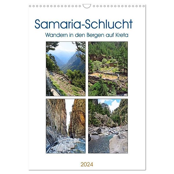 Samaria-Schlucht - Wandern in den Bergen auf Kreta (Wandkalender 2024 DIN A3 hoch), CALVENDO Monatskalender, Anja Frost