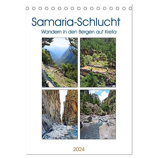 Samaria-Schlucht - Wandern in den Bergen auf Kreta (Tischkalender 2024 DIN A5 hoch), CALVENDO Monatskalender, Anja Frost