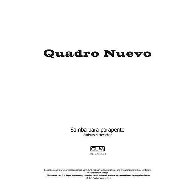 Samba para Parapente, Andreas Hinterseher, Quadro Nuevo