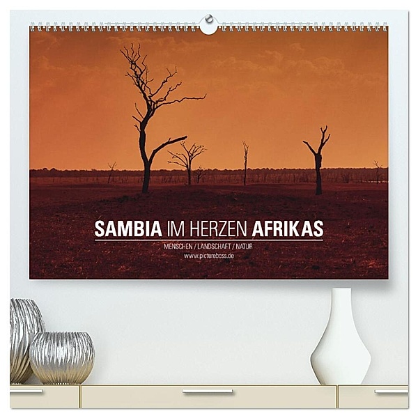 SAMBIA IM HERZEN AFRIKAS (hochwertiger Premium Wandkalender 2024 DIN A2 quer), Kunstdruck in Hochglanz, Jens Esch