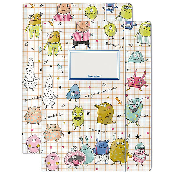 krima & isa Sammelmappe MONSTER A4 2er-Set