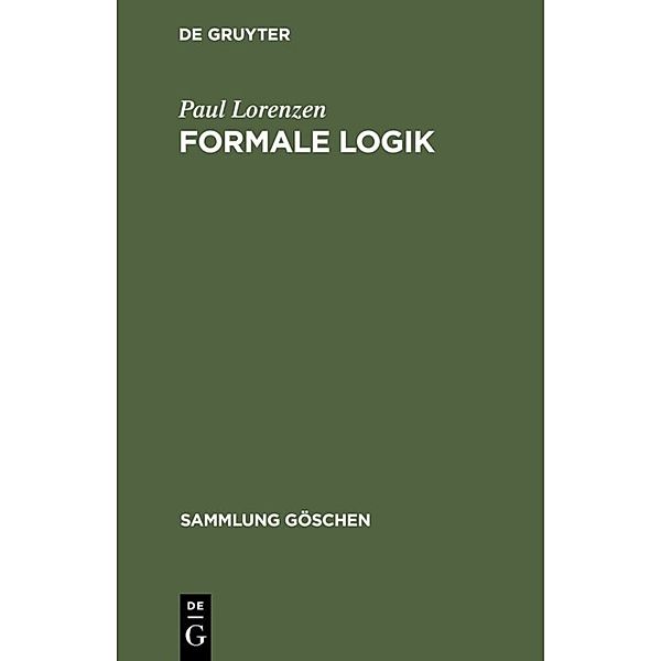 Sammlung Göschen / 1176/1176a / Formale Logik, Paul Lorenzen