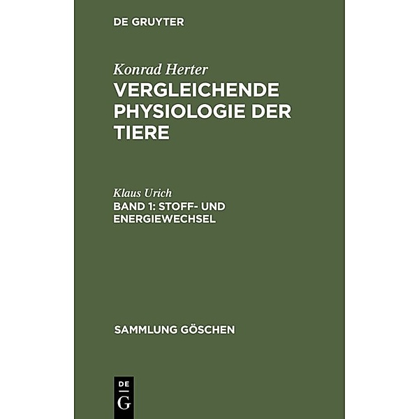 Sammlung Göschen / 972/972A / Stoff- und Energiewechsel, Klaus Urich