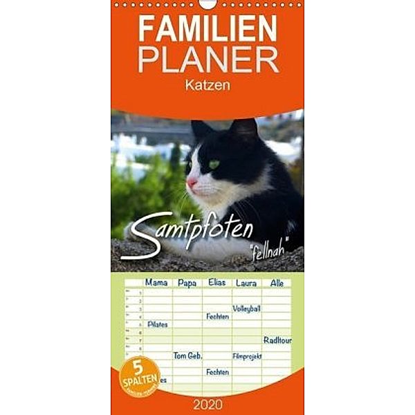 SAMTPFOTEN fellnah - Familienplaner hoch (Wandkalender 2020 , 21 cm x 45 cm, hoch), Renate Bleicher