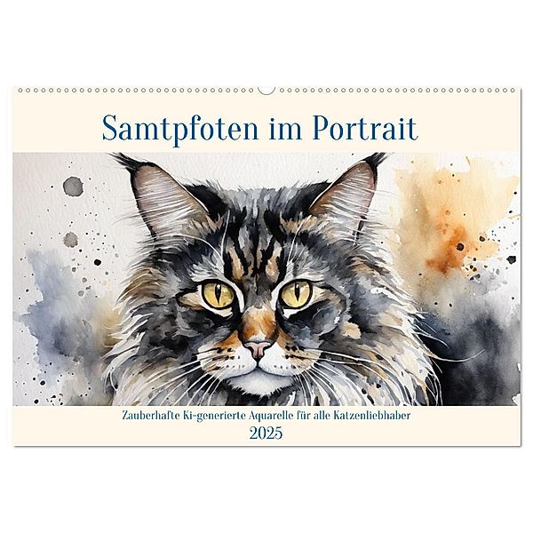 Samtpfoten im Portrait (Wandkalender 2025 DIN A2 quer), CALVENDO Monatskalender, Calvendo, Claudia Kleemann