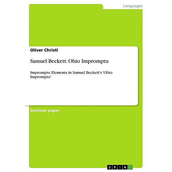 Samuel Beckett: Ohio Impromptu, Oliver Christl