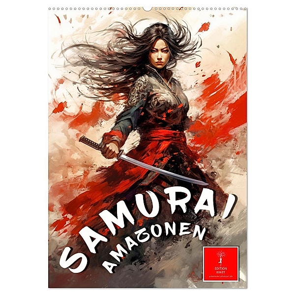 Samurai Amazonen (Wandkalender 2024 DIN A2 hoch), CALVENDO Monatskalender, Calvendo, Peter Roder