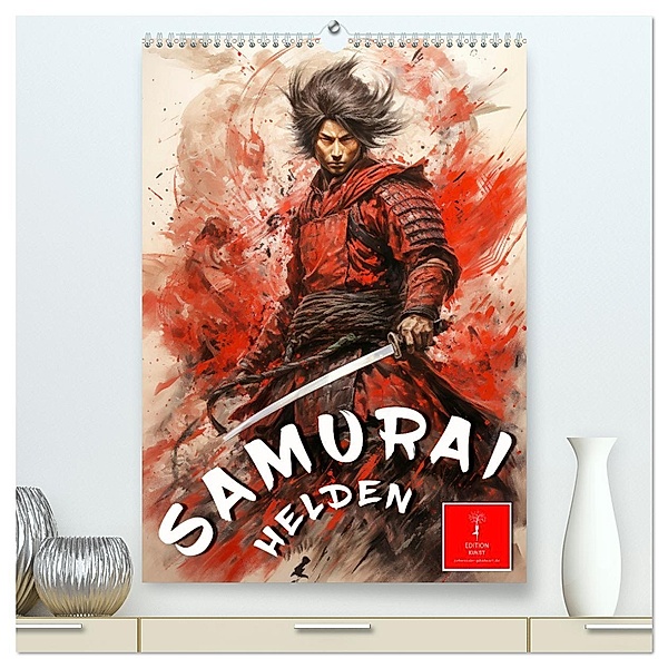 Samurai Helden (hochwertiger Premium Wandkalender 2024 DIN A2 hoch), Kunstdruck in Hochglanz, Calvendo, Peter Roder