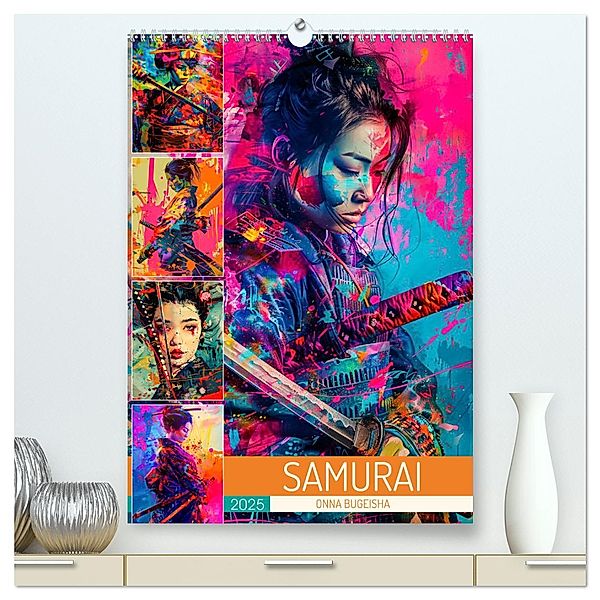 Samurai - Onna Bugeisha (hochwertiger Premium Wandkalender 2025 DIN A2 hoch), Kunstdruck in Hochglanz, Calvendo, Dirk Meutzner