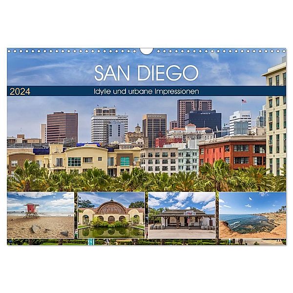 SAN DIEGO Idylle und urbane Impressionen (Wandkalender 2024 DIN A3 quer), CALVENDO Monatskalender, Melanie Viola