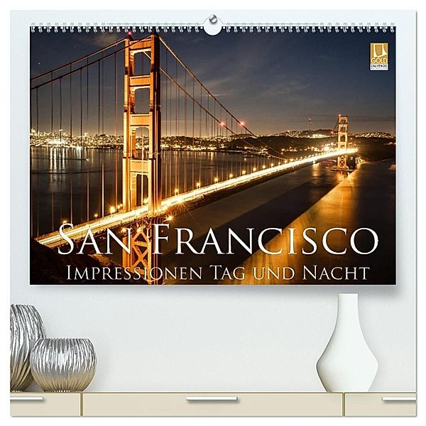 San Francisco Impressionen Tag und Nacht (hochwertiger Premium Wandkalender 2024 DIN A2 quer), Kunstdruck in Hochglanz, Thomas Marufke