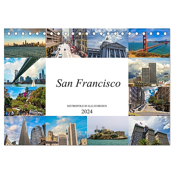 San Francisco Metropole in Kalifornien (Tischkalender 2024 DIN A5 quer), CALVENDO Monatskalender, Dirk Meutzner