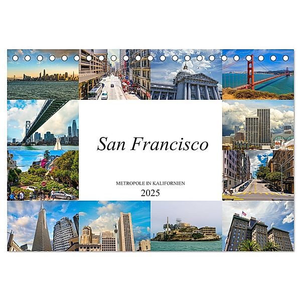 San Francisco Metropole in Kalifornien (Tischkalender 2025 DIN A5 quer), CALVENDO Monatskalender, Calvendo, Dirk Meutzner