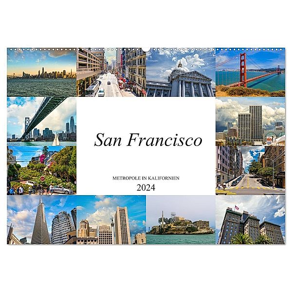 San Francisco Metropole in Kalifornien (Wandkalender 2024 DIN A2 quer), CALVENDO Monatskalender, Dirk Meutzner