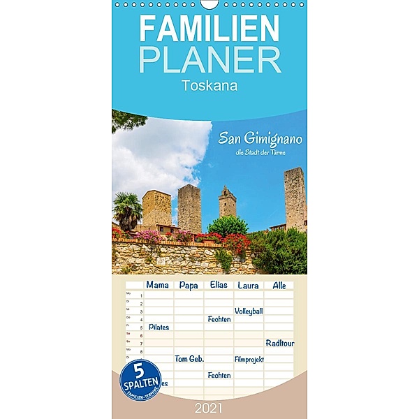 San Gimignano, die Stadt der Türme - Familienplaner hoch (Wandkalender 2021 , 21 cm x 45 cm, hoch), Christian Müller