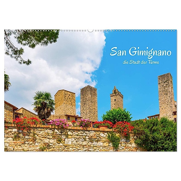 San Gimignano, die Stadt der Türme (Wandkalender 2024 DIN A2 quer), CALVENDO Monatskalender, Christian Müller