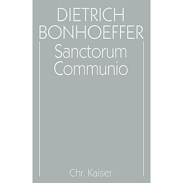 Sanctorum Communio, Dietrich Bonhoeffer