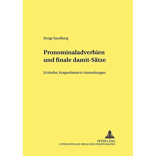 Sandberg, B: Pronominaladverbien und finale damit-Sätze, Bengt Sandberg