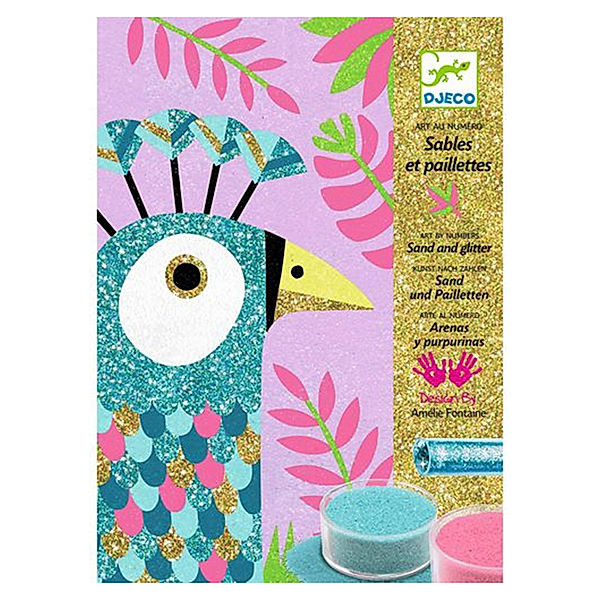 Djeco Sandbild DAZZLING BIRDS mit Glitzer in bunt