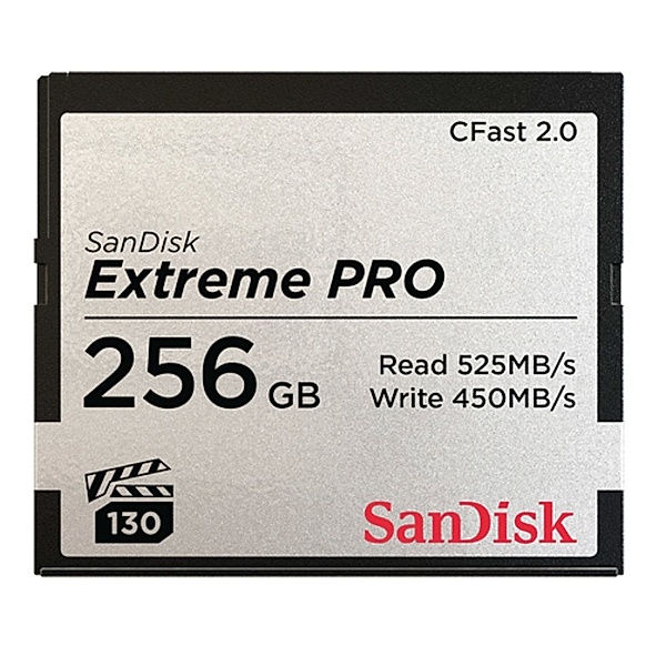 SanDisk CFast Extreme Pro 2.0 256GB, VPG 130, 525MB/Sec