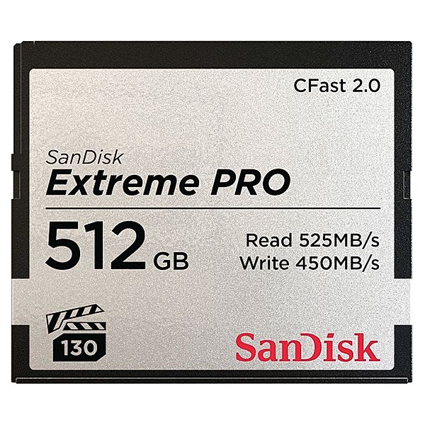 SanDisk CFast Extreme Pro 2.0 512GB, VPG130, 525Mb/s