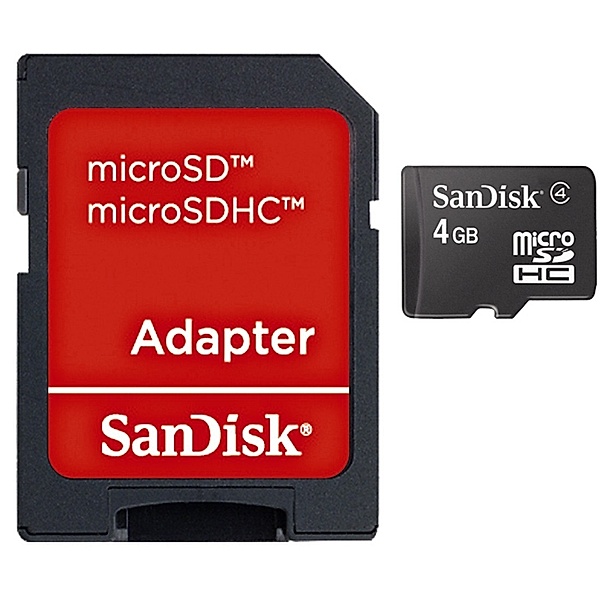 SanDisk microSDHC 4GB Class 4 + SD Adapter Mobile