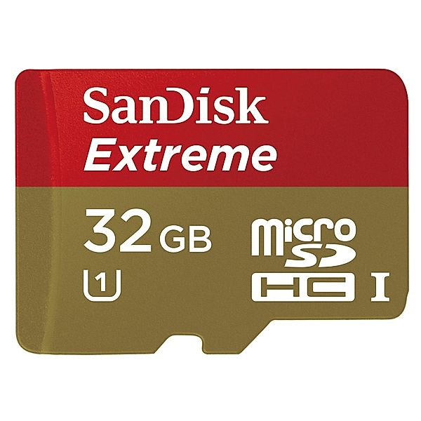 SanDisk microSDHC Extreme 32GB, Class 10, UHS-I, 45MB/sec, + Adapter, Mobile