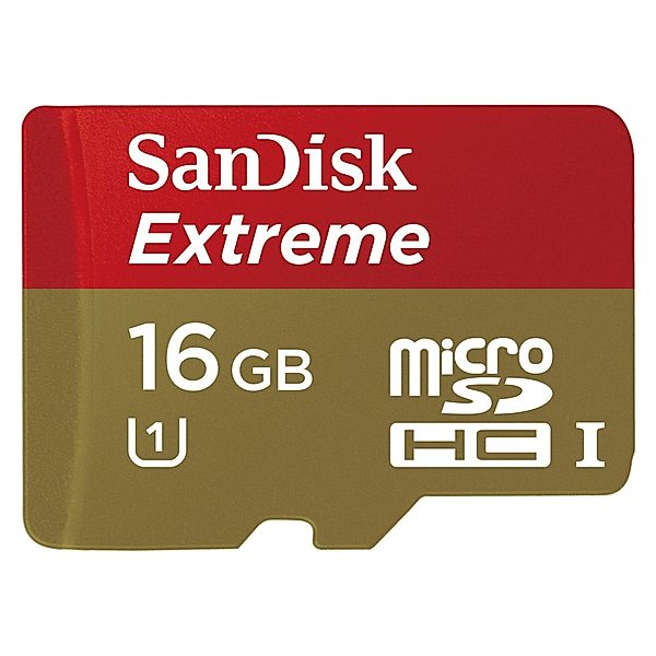 SanDisk microSDHC Extreme Plus 16GB, Class 10, UHS-I, 80MB/Sec + Adapter Mobile