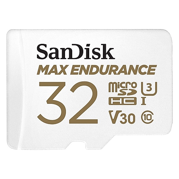 SanDisk microSDHC Max Endurance 32GB (V30/U3/Cl.10/R100/W40) + SD-Adapter