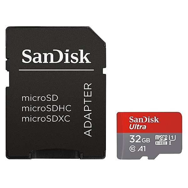 SanDisk microSDHC Ultra 32GB (A1 / UHS-I / Cl.10 / 98MB/s) + Adapter, Tablet