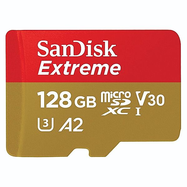 SanDisk microSDXC Extreme 128GB (R190 MB/s) Cams&Drones + Ad., 1 Jahr RescuePRO DX