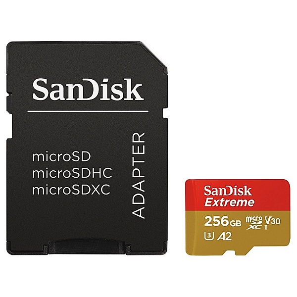 SanDisk microSDXC Extreme 256GB (A2/ V30/ U3/ R160/ W90) + Adapter Mobile