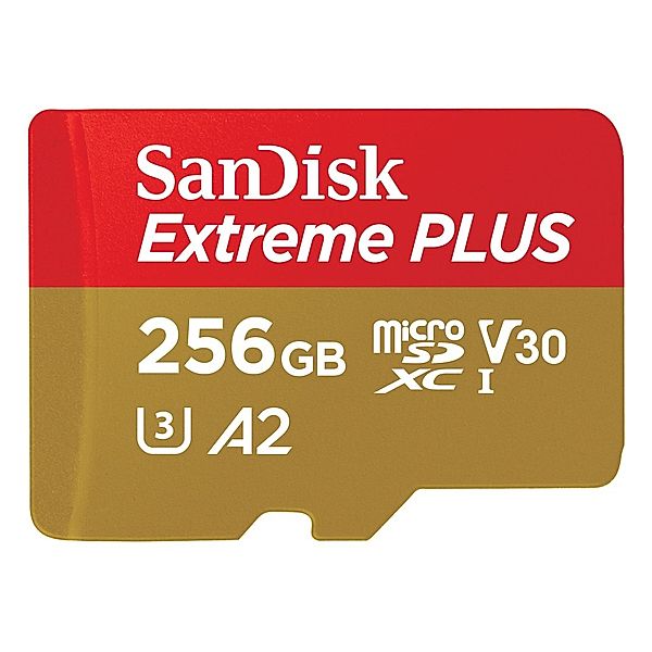 SanDisk microSDXC Extreme Plus 256GB (R200MB/s) + Adapter, 2 Jahre RescuePRO Deluxe