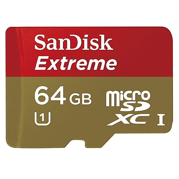 SanDisk microSDXC Extreme Plus 64GB, Class 10, UHS-I, 80MB/Sec + Adapter Mobile