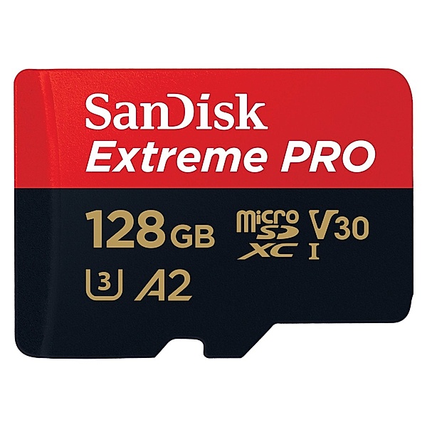 SanDisk microSDXC Extreme PRO 128GB (R200 MB/s) + Adapter, 2 Jahre RescuePRO Deluxe