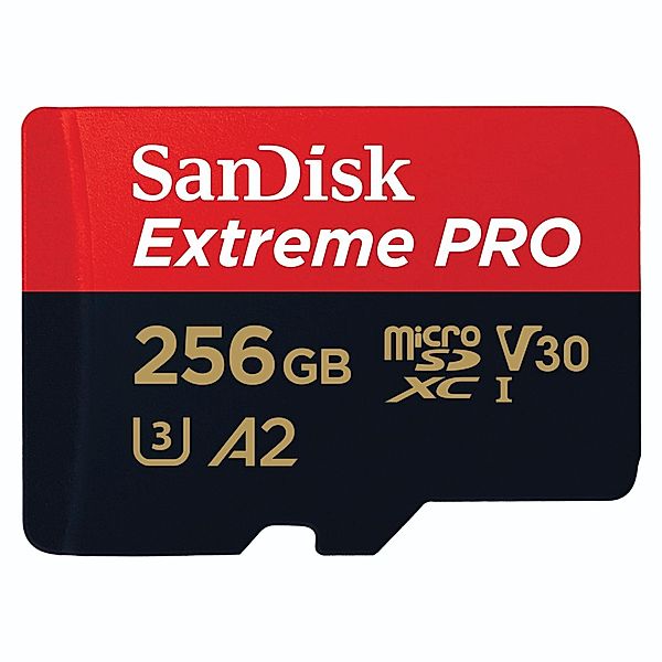SanDisk microSDXC Extreme PRO 256GB (R200 MB/s) + Adapter, 2 Jahre RescuePRO Deluxe