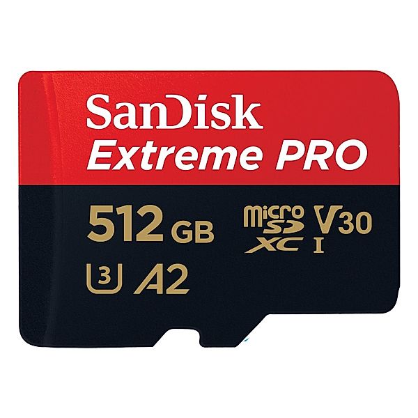 SanDisk microSDXC Extreme PRO 512GB (R200MB/s) + Adapter, 2 Jahre RescuePRO Deluxe