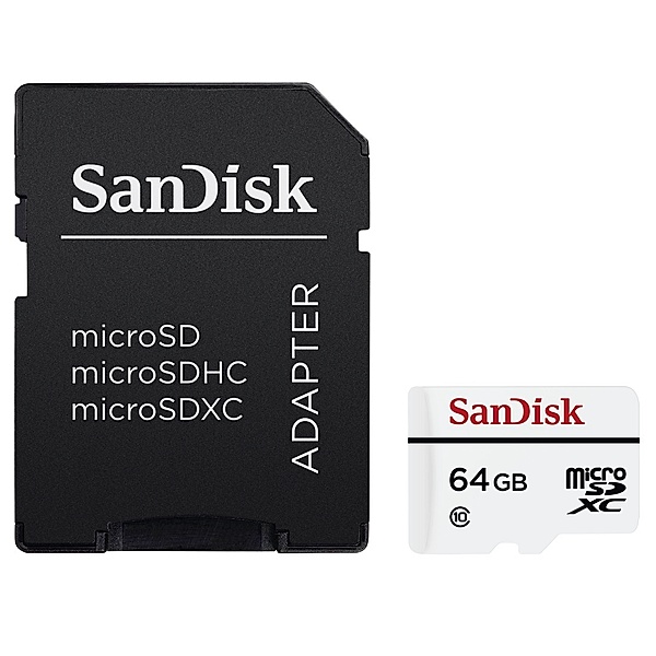 SanDisk microSDXC High Endurance 64GB, Class 10, 20MB/s + SD Adapter