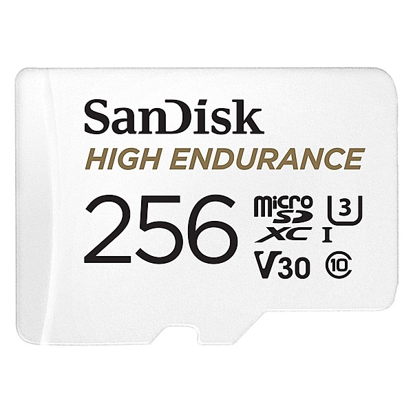 SanDisk microSDXC High Endurance Monitoring 256GB, Class 10, 100MB/s + SD Adapter
