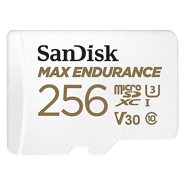 SanDisk microSDXC Max Endurance 256GB (V30/U3/Cl.10/R100/W40) + SD-Adapter