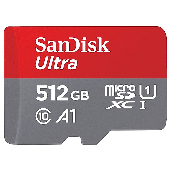 SanDisk microSDXC Ultra 512GB (A1/UHS-I/Cl.10/120MB/s) + Adapter Mobile