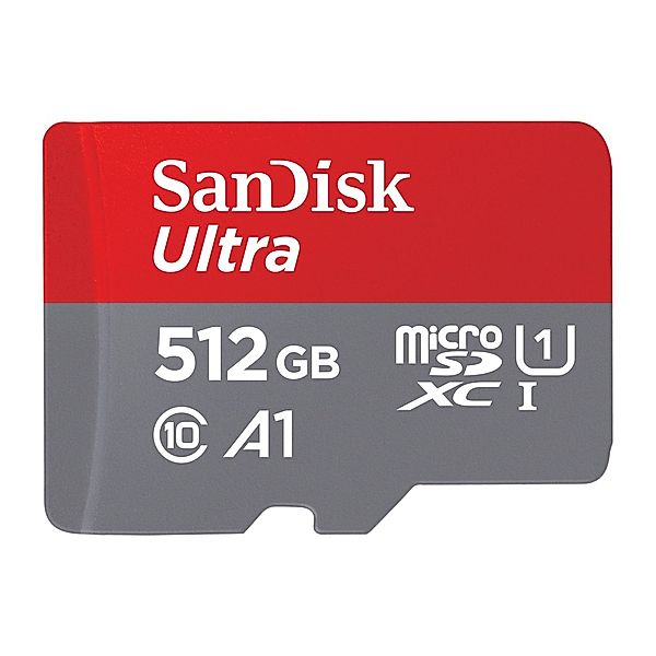 SanDisk microSDXC Ultra 512GB (A1/UHS-I/Cl.10/150MB/s) + Adapter Mobile