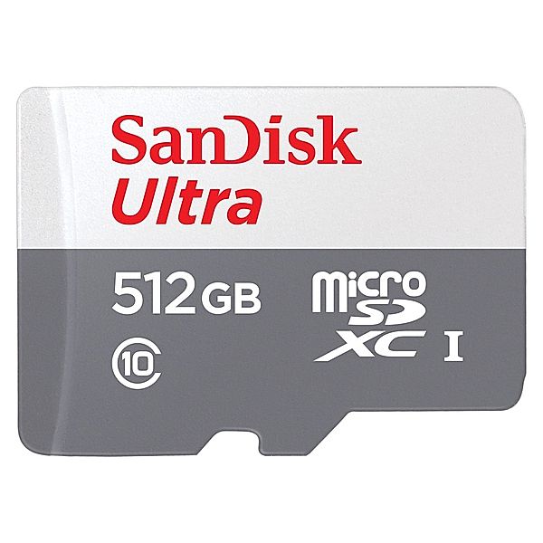 SanDisk microSDXC Ultra 512GB (UHS-1/Cl.10/100MB/s) + Adapter, Tablet