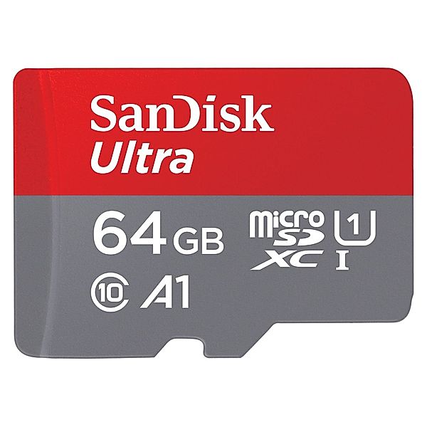 SanDisk microSDXC Ultra 64GB (A1/UHS-I/Cl.10/120MB/s) + Adapter Imaging