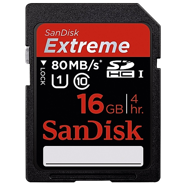 SanDisk SDHC Extreme Plus 16GB, Class 10, UHS-I, 80MB/Sec, Doppelpack