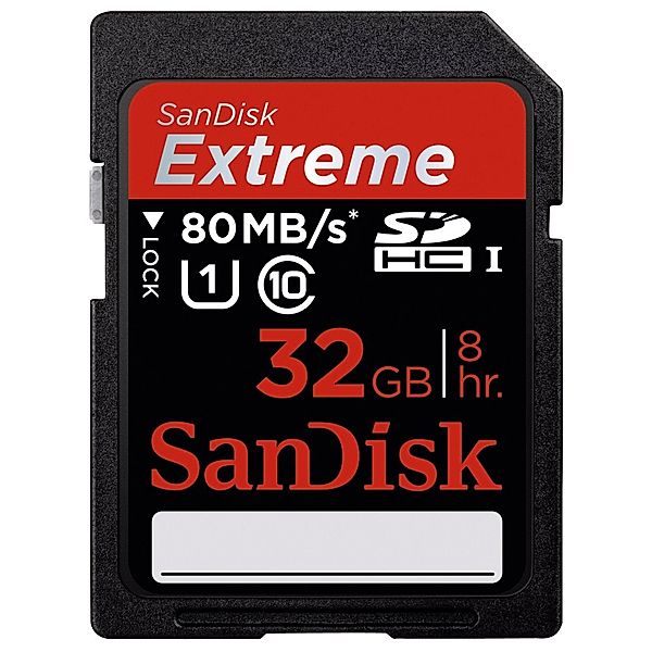 SanDisk SDHC Extreme Plus 32GB, Class 10, UHS-I, 80MB/Sec, Doppelpack